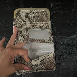 Leather hobo snakeskin French locket wallet! NEW!